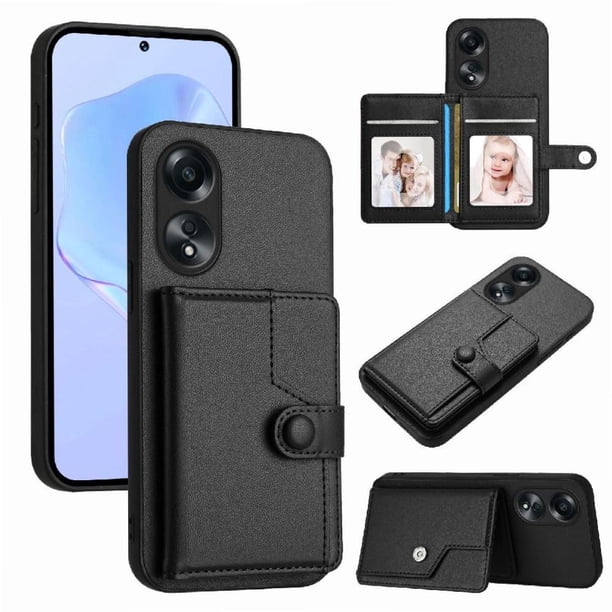 FOXDOCK Funda para OPPO A58 4G con Bloqueo RFID - Diseño Elegante con Cierre de Botón