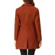 thumbnail image 3 of INSPIRE CHIC Abrigo de Mujer Color Sólido Solapa con Muesca Abotonado Simple Abrigo de Invierno Rojo Ladrillo S, 3 of 6