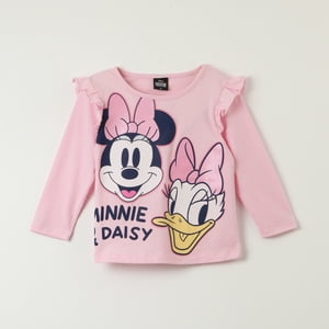Polera Manga Larga Niña Minnie & Daisy Rosado Disney