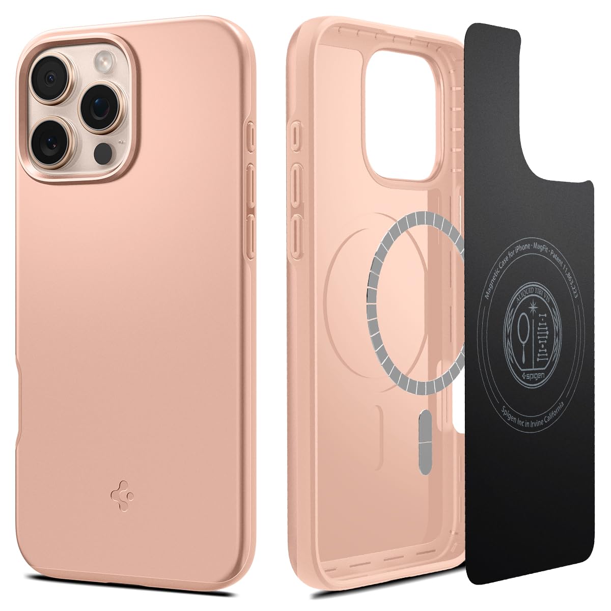 Funda Spigen Thin Fit Magfit Para Iphone 16 Pro Max Rose Titanium
