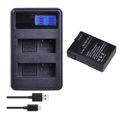 Genérico - Batería En-El14 + Cargador Doble Mh-24 Alternativo Nikon