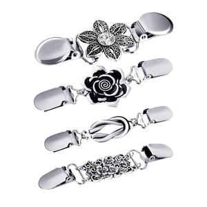 Ioensy - 4 Piezas Broche Para Suéter Clip Chal Cierre Para Camisa Vestido Capa Mujer Usando