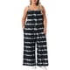 thumbnail image 1 of Mono de Escuela Universitaria para Mujer Talla Grande, Estilo Tie-Dye, con Tirantes Ajustables, Sin Mangas, Elástico, Pierna Ancha, Casual de Verano, Pantalones Largos, Talla 4X, Negro, 1 of 6