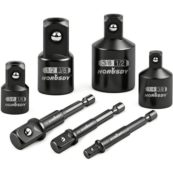 Set Herramientas 7 Adaptadores Reductores Impacto 1/4 3/8 1/2