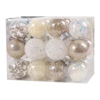 Magideal - 24X Adornos De Bolas De Navidad Bolas De Navidad Surtidos Decoración Del Hogar Decoraciones Navideñas Diy Para Suministros De Fiesta Acción De Gracias Champán