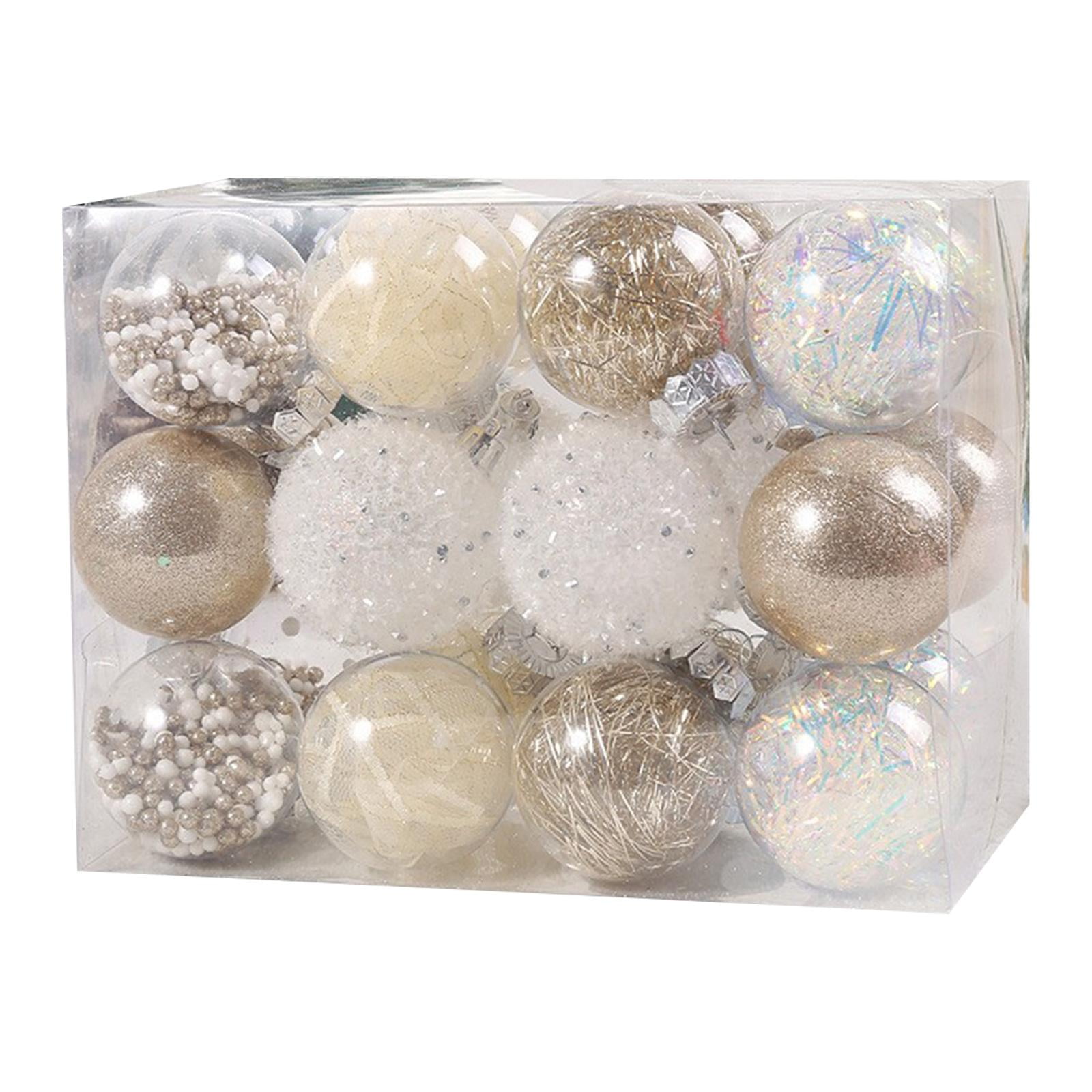 Magideal - 24x Adornos De Bolas De Navidad Bolas De Navidad Surtidos Decoración Del Hogar Decoraciones Navideñas Diy Para Suministros De Fiesta Acción De Gracias Champán