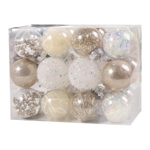 Magideal - 24X Adornos De Bolas De Navidad Bolas De Navidad Surtidos Decoración Del Hogar Decoraciones Navideñas Diy Para Suministros De Fiesta Acción De Gracias Champán