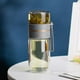 thumbnail image 5 of Botella de té de vidrio de doble pared con infusor, vaso portátil para té suelto, taza de viaje con colador, taza de té de doble uso (gris), 5 of 5