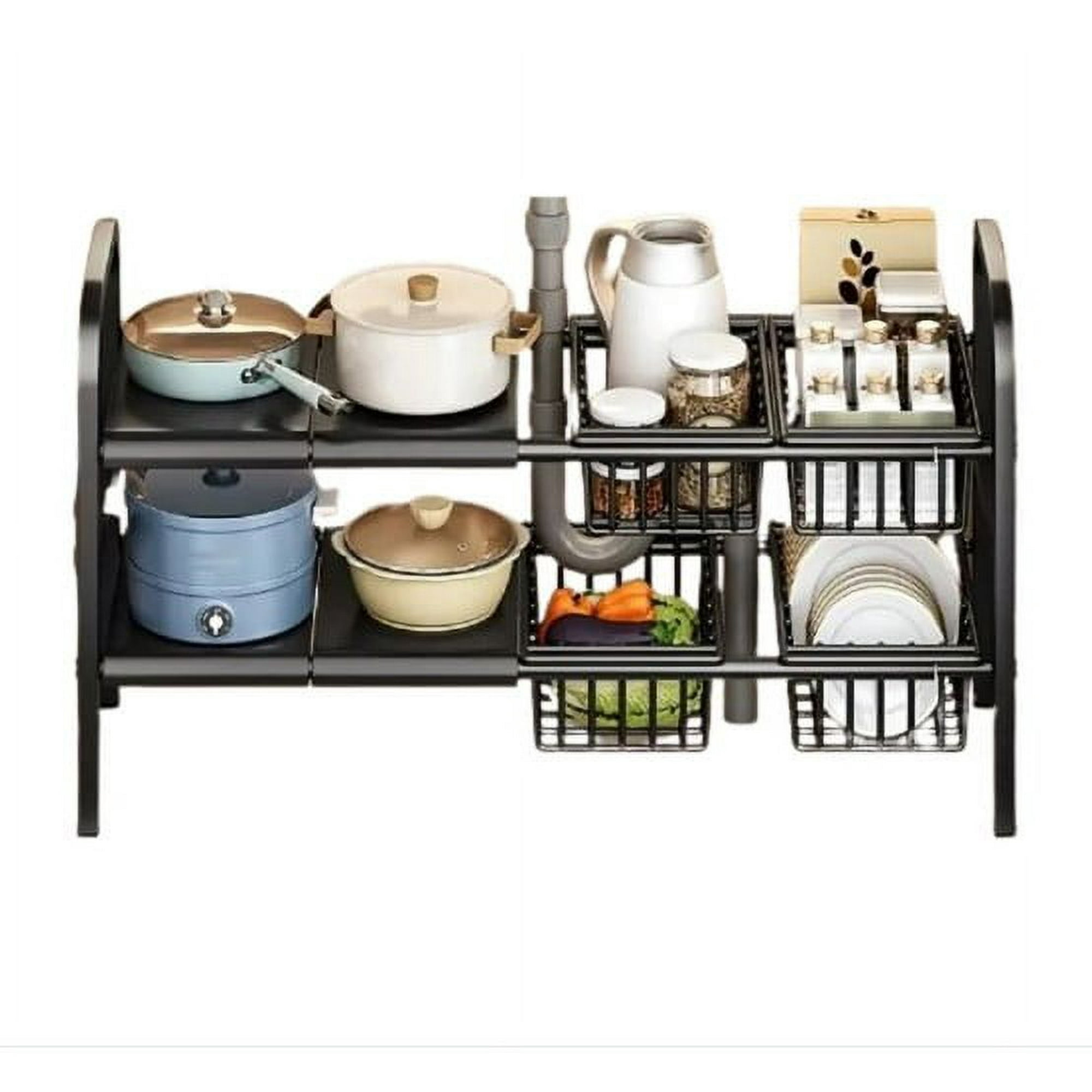 Wakeshome - Rack Cocina Debajo Del Fregadero Organizador Modular Armable