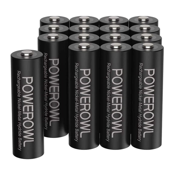 Pilas recargables POWEROWL AA 2800 mAh 1,2 V (paquete de 16)
