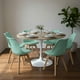thumbnail image 1 of Comedor Mesa Tulip 120 cm (Cubierta Efecto Madera) + 6 Sillas Tulip Menta, 1 of 2