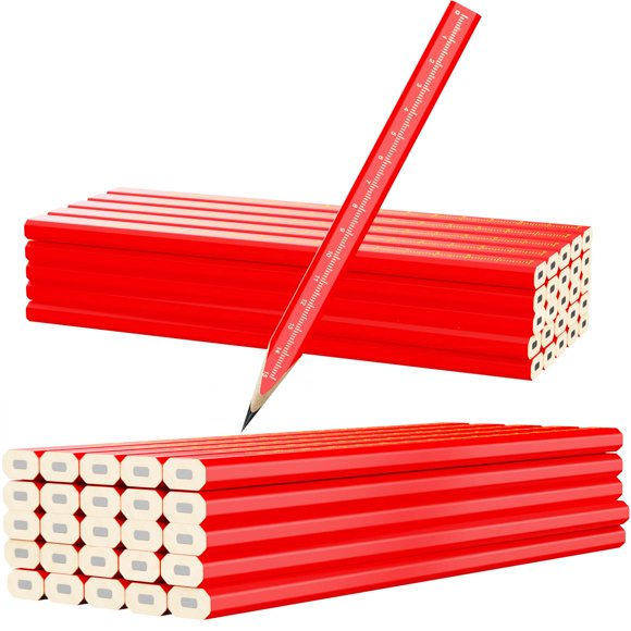 Lápices de Carpintero RONDURE Paquete de 25 Rojo