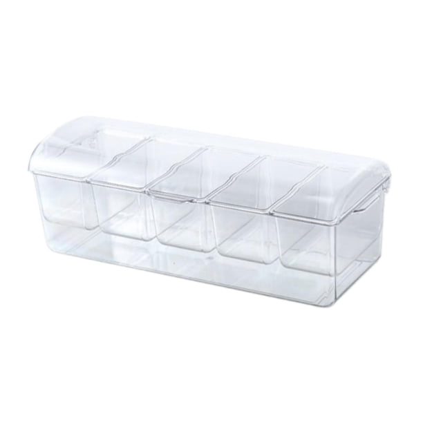 Bandeja para servir condimentos refrigerados, recipiente para servir hielo de 5 secciones, taza extraíble para recepciones de bodas, carnes y verduras