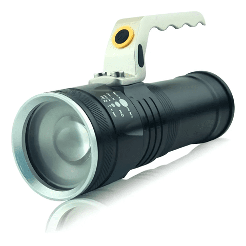 Genérico - Linterna Led Recargable Tactica Largo Alcance 200 Mts Linterna Plateado Luz Blanco