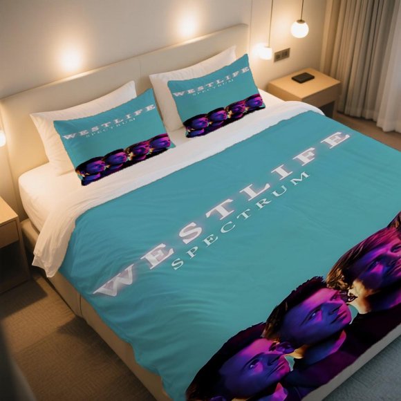 WESTLIFE SPECTRUM Album Promo Duvet Cover Set This Thanksgiving And Independence Day Cartoon Vintage Pattern Duvet Cover Set Will Refresh