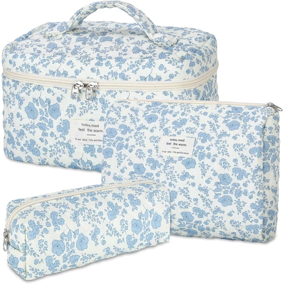 Neceser Senbowe Set 3 Algodón Acolchado Floral Grande