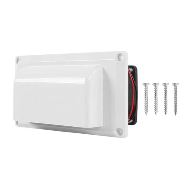 Ventilador de ventilación lateral para caravana, autocaravana, remolque y camper de 12 V con 2 motores. Blanco