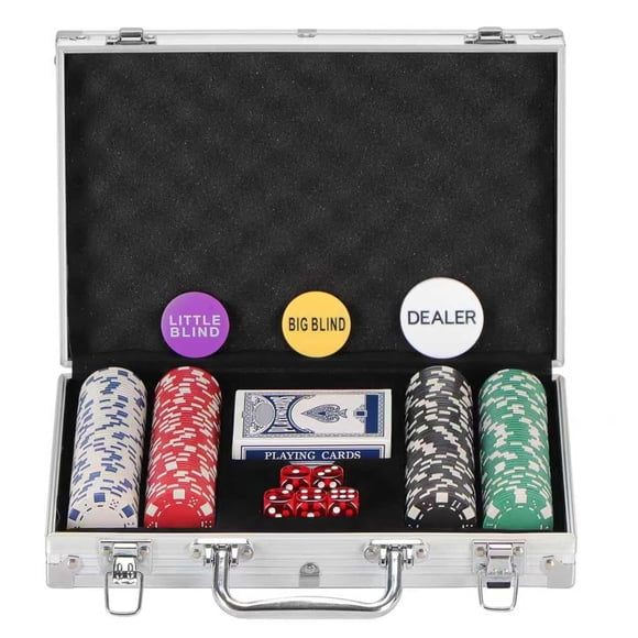 Set de fichas de póker LUOBAO 200 piezas 11,5 g con estuche de aluminio