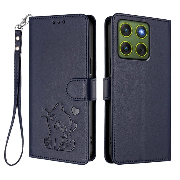 Carcasa Billetera de Cuero Sintético para Motorola Edge 70 5G, Azul