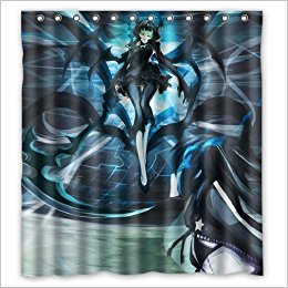 Pinghai - Cortina De Ducha De Black Rock Shooter Dead Master Con Ganchos, Tamaño 66 X 72 Pulgadas