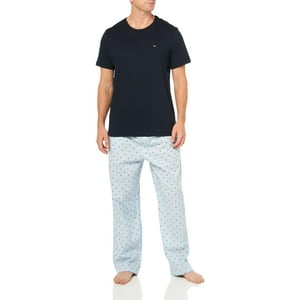Conjunto De Pijama Tommy Hilfiger, Set De Dormir De Popelina Para Hombre