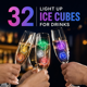 thumbnail image 3 of Cubos de Hielo Iluminados, Paquete de 32 Cubos de Hielo Multicolor con Led para Bebidas IP67 Impermeables Reutilizables Luces Brillantes Intermitentes Cambiantes Luces de Bebida Activadas por Agua, 3 of 7