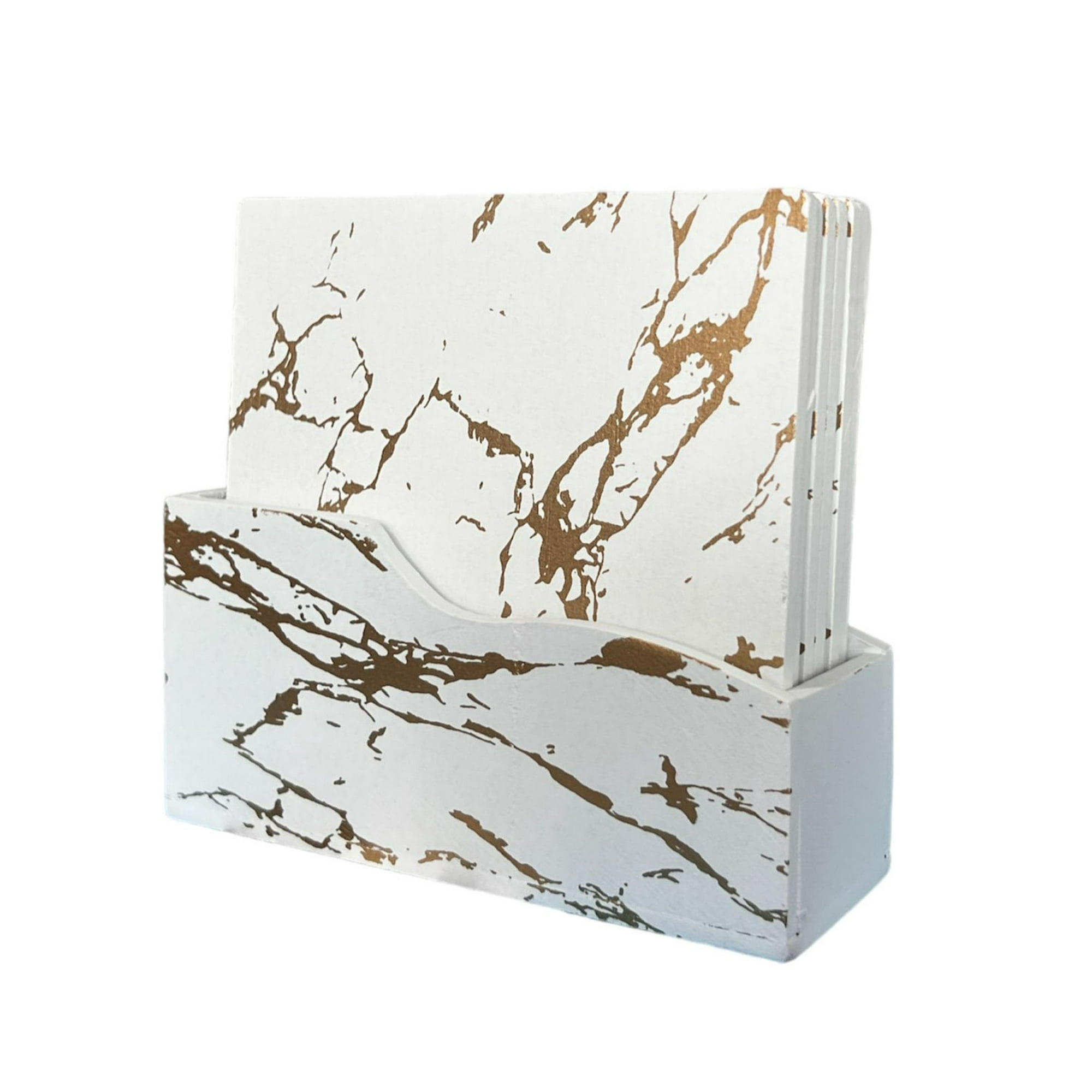 Oem - Set De 6 Posavasos De Madera Diseño Mármol Pack 6 Cuadrado B