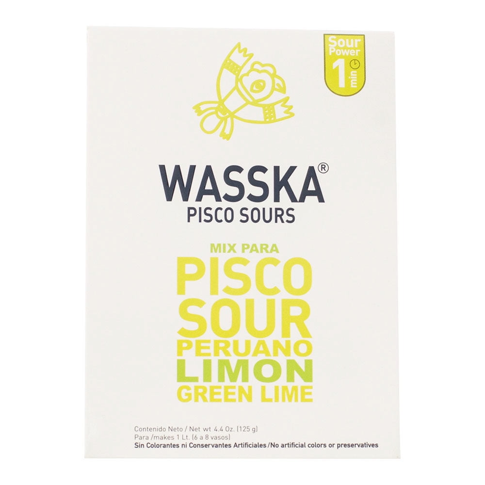 Mix Para Cóctel De Pisco Sour Limón 0° Sobre 125 g Wasska