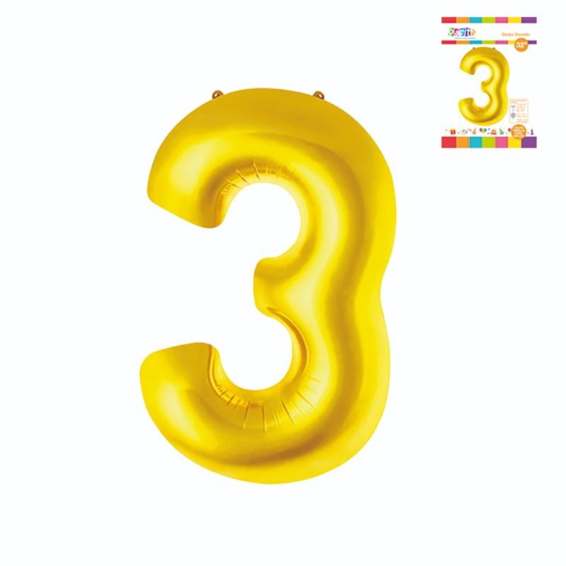 Globo Papel Metal Dorado 32 N3 / Producto Surtido Party Express