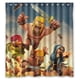 thumbnail image 1 of Cortina de ducha de Clash of Clans Warriors, juego de cortina de baño con ganchos, tamaño 66 x 72 pulgadas, 1 of 3