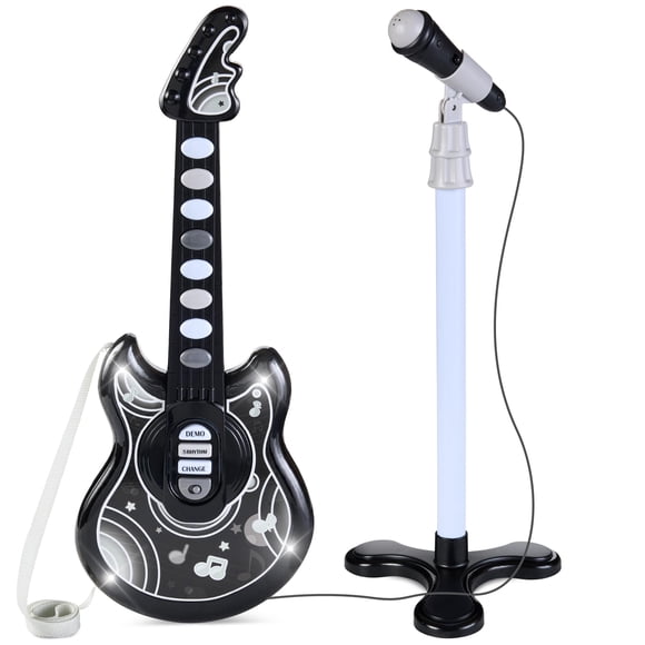 Guitarra de juguete para niños Best Choice Products 48 cm con soporte para micrófono