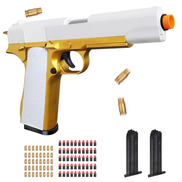 Pistola de juguete Bugrtey Soft Bullet con eyección de proyectiles para mayores de 8 años, dorada