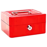 Importclick - Caja Fuerte Metálica Dinero + Llave Seguridad 15X12Cm Rojo