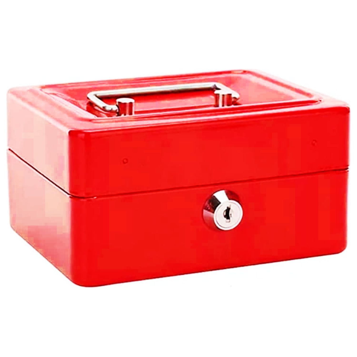 Importclick - Caja Fuerte Metálica Dinero + Llave Seguridad 15x12cm Rojo