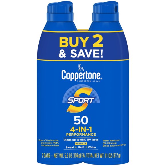 Protector Solar Coppertone Sport SPF50 Pack Doble 2x156g