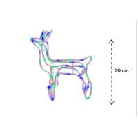 Genérico - Reno Navideño Luces Led Decoracion Navidad 90 Cm Multicolor