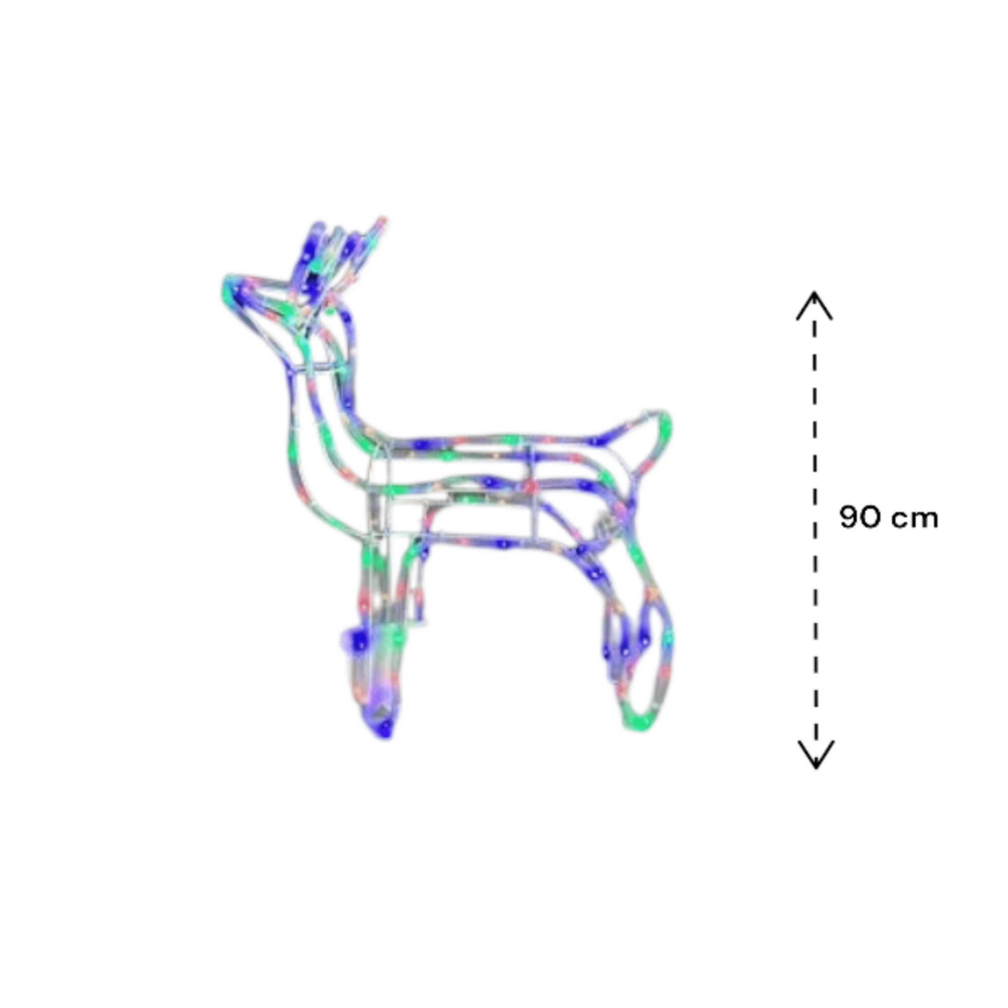 Genérico - Reno Navideño Luces Led Decoracion Navidad 90 Cm Multicolor