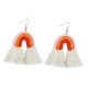 thumbnail image 4 of Joyería De Moda Borla Fringe Forma De Arco Iris Pendientes Colgantes Naranja, 4 of 5
