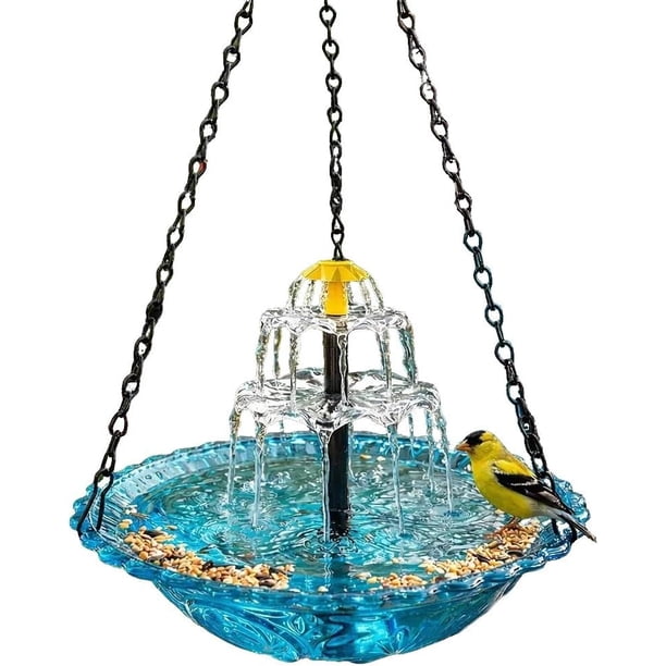 Baño pájaros solar colgante multinivel diseño cascada decorativo comedero aves