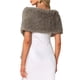 thumbnail image 3 of INSPIRE CHIC Chal de Piel Sintética para Mujer para Boda Novia Capa de Invierno Estola Fiesta de Noche Envoltura de Dama de Honor XL Gris, 3 of 6