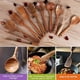 thumbnail image 5 of Set de utensilios de cocina con espátula y cucharón de madera de teca natural (10), 5 of 6