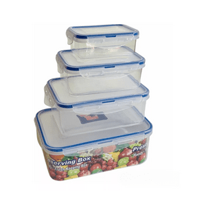 Importclick - Set 4 Tupper Herméticos Alimentos Plástico Azul