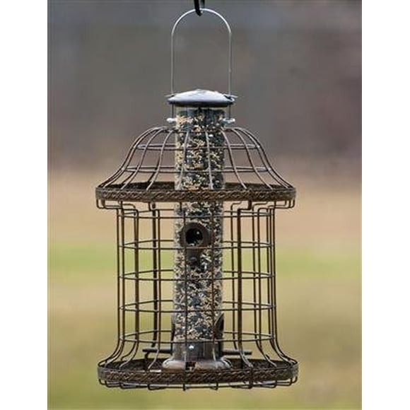 Comedero para pájaros WoodLink WLCAGE2 Designer Caged, tubo de 4 puertos