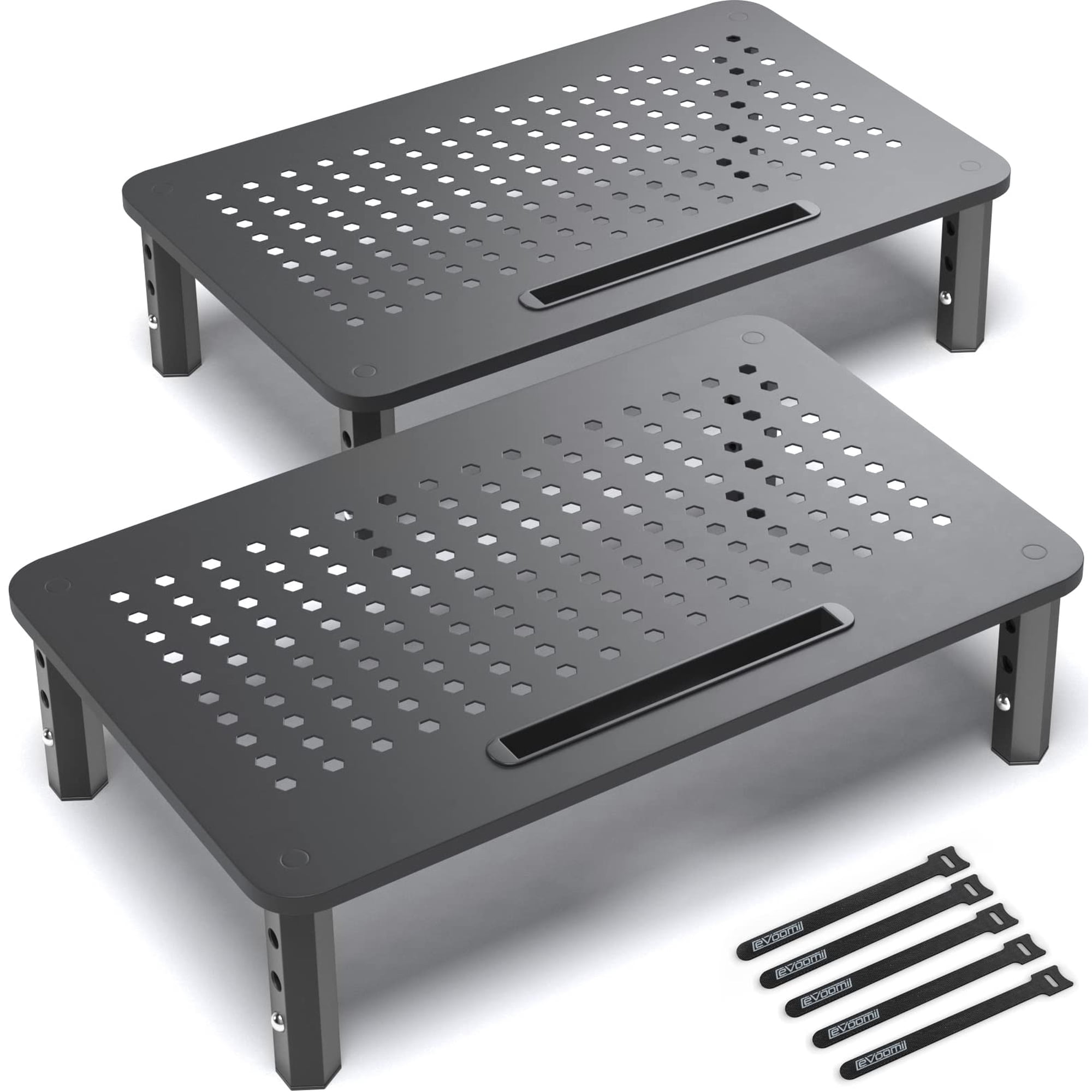 Soporte De Monitor Evoomi Back Saver Para Escritorio, Paquete De 2 Con Bridas