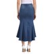 thumbnail image 3 of INSPIRE CHIC Falda Midi de Mezclilla Lavada con Cola de Pescado de Cintura Alta con Dobladillo Crudo Moda Casual con Bolsillos para Mujer Regreso a Clases S Azul Oscuro, 3 of 6