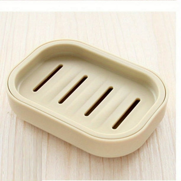 Keep Your Soap Dry and Organized with our Double-Layer Plastic Soap Dish - Perfect for Your Bathroom Toiletries!