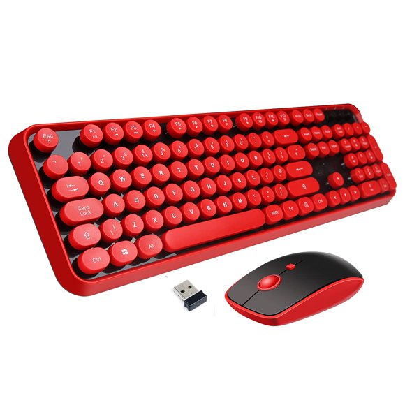 Combinación de teclado y ratón con máquina de escribir inalámbrica LETTON 2,4 GHz