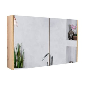 Fmfurniture - Botiquin 2 Puertas Con Espejo Fm-005C Café Claro