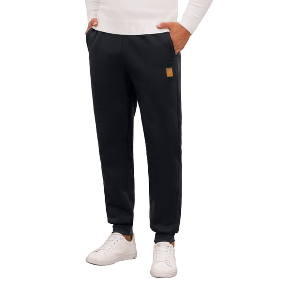 INSPIRE CHIC Pantalones de Jogging para Hombre con Cintura Elástica y Cordón, Cómodos para el Gimnasio, Talla 38, Color Negro