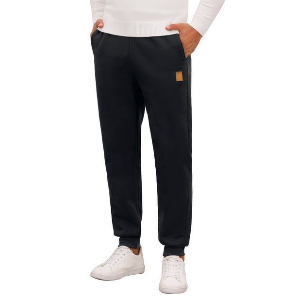 INSPIRE CHIC Pantalones de Jogging para Hombre con Cintura Elástica y Cordón, Cómodos para el Gimnasio, Talla 38, Color Negro
